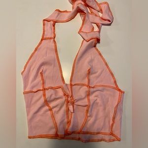 Pink & orange ribbed tank!